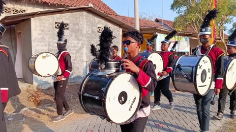 Drumband in carnival Stock Footage 283534021