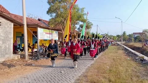 Drumband in carnival Stock Footage 283534925
