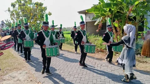 Drumband in carnival Stock Footage 283536189