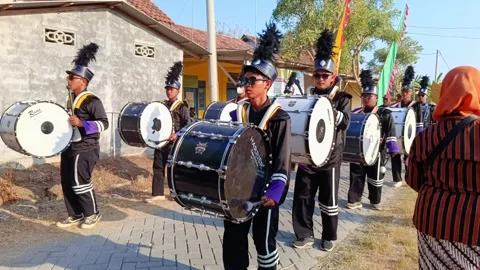Drumband in carnival Stock Footage 283538439