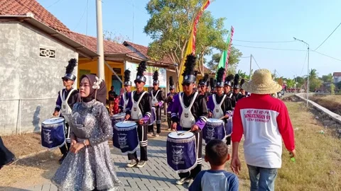 Drumband in carnival Stock Footage 283538450