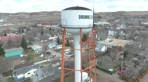 Drumheller town water tower Stock Footage 62284760