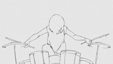 Drummer-animation-transparent Stock Footage 345819818