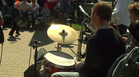The drummer in the band Video stock 5091173