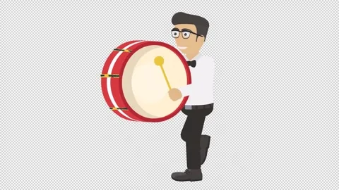 Drummer with a bass drum Stock Footage 328704018