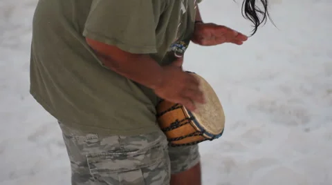 Drummer at the beach Stock Footage 959689
