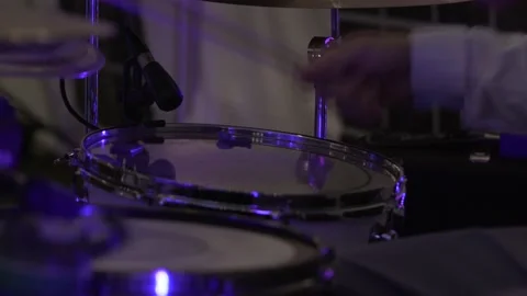 Drummer Close-up Playing Drums and Snares Stock Footage 237292968