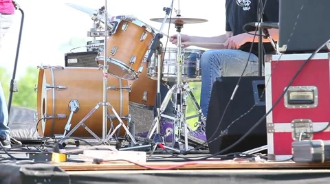 Drummer closeup playing Stock Footage 50945763