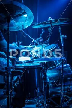 Drummer at the concert Stock Photos