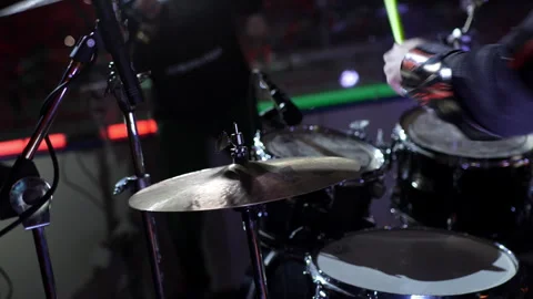 Drummer crafts beating sequences radiating vivid excitement Видео 321776251
