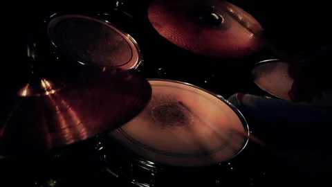 Drummer in a dark bar Stock Footage 241586143