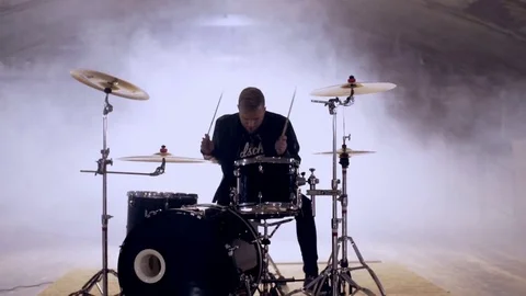 Drummer doing his performance Stock Footage 75155329