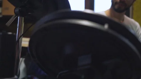 Drummer With Electric Drums Video stock 84510393