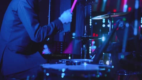 Drummer game, drumming process, drummer game close-up 스톡 동영상 252549117