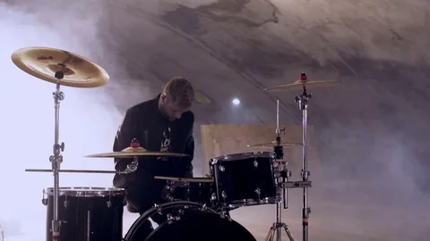 Drummer getting concetrated Stock Footage 75155258