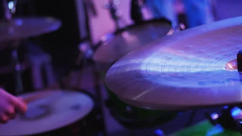 Drummer Hand Playing Drum Plate Stock Footage 87995109