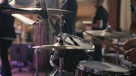 Drummer Hand Silhouette With Drumstick Stock Footage 309320375