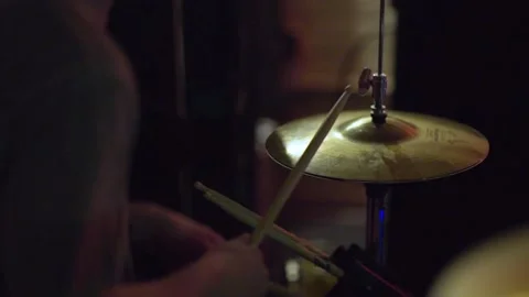 Drummer hitting cymbals Stock Footage 133574006
