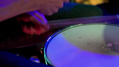 Drummer hitting snare drum close up Brooklyn New York City 4k Stock Footage 274844403