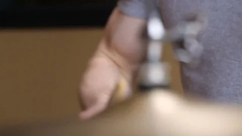 Drummer hitting symbols Stock Footage 77279515