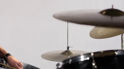 Drummer man perform with drum Stock Footage 79550542