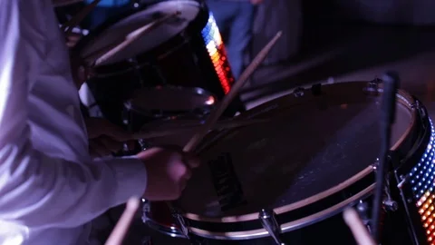 Drummer Masterclass In The Wedding Party Stock-Footage 123700339