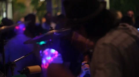 Drummer at a Party Stock Footage 8761427