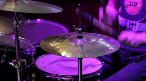 Drummer perform at a concert Stock Footage 43749770