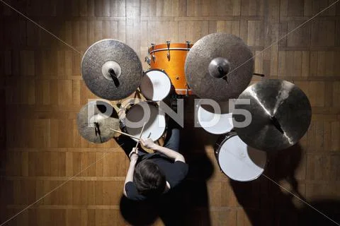 Drummer performing Stock Photos
