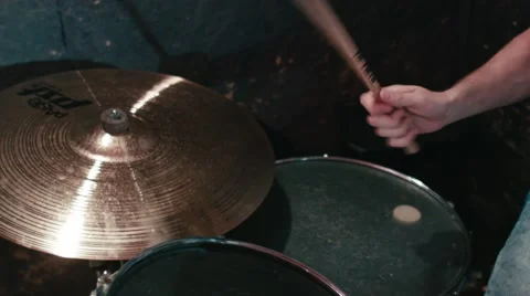 Drummer performs in underground club Stock Footage 64997221