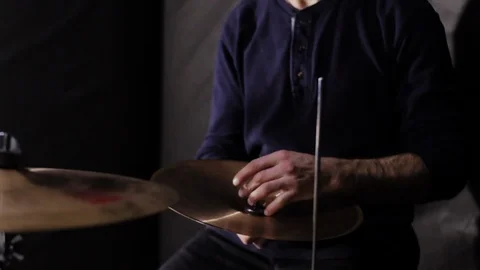 Drummer play in studio Stock Footage 85524524