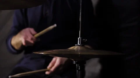 Drummer play in studio Stock Footage 85524567