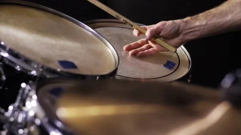 Drummer play in studio Stock Footage 85524599