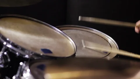 Drummer play in studio Stock Footage 85524651