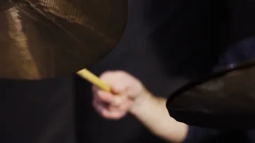 Drummer play in studio Stock Footage 85524899