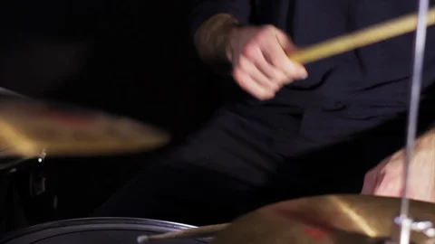 Drummer play in studio Stock Footage 85524937