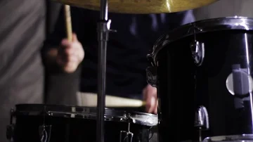 Drummer play in studio Stock-Footage 85524976