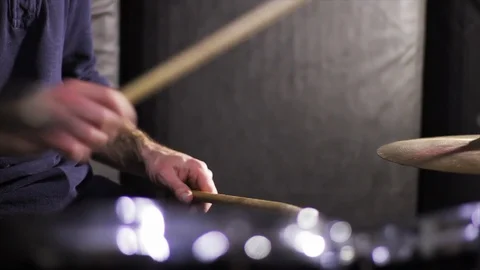 Drummer play in studio Stock Footage 85525071
