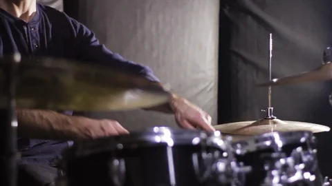 Drummer play in studio Stock Footage 85525210
