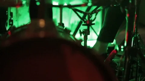 Drummer Playing a Bass Drum Stock Footage 76875115