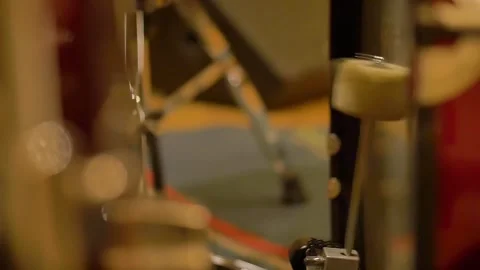 Drummer Playing Bass Drum Stock Footage 255680839