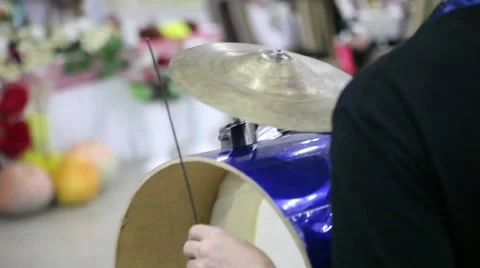 Drummer Playing on a Drum Stock Footage 61506989