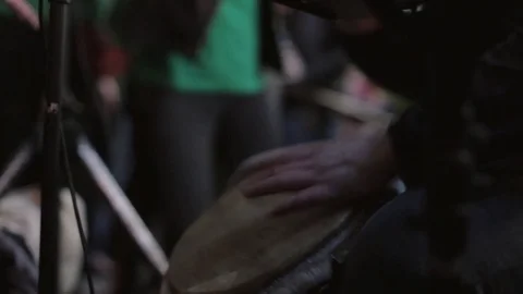 Drummer Playing a Drum Stock Footage 76875310