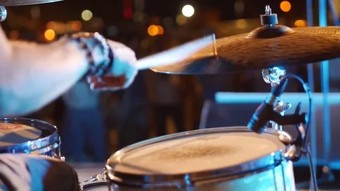 Drummer playing drum Stock Footage 79356961