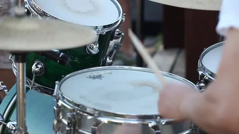 Drummer playing drum Stock Footage 79356996