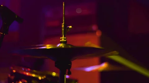 Drummer playing the drum kit at a concert. Stock Footage 57917044