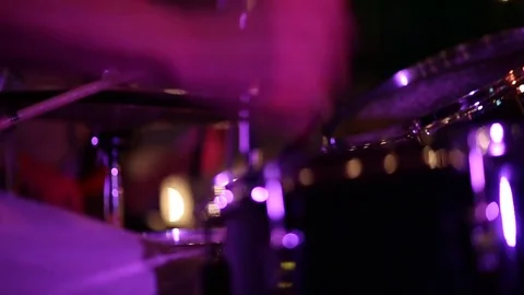 Drummer playing drum kit Stock Footage 80114120