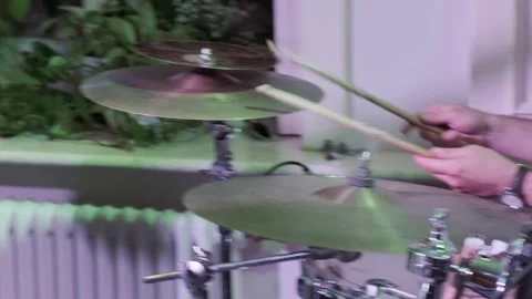 Drummer playing drum kit Stock Footage 137582870