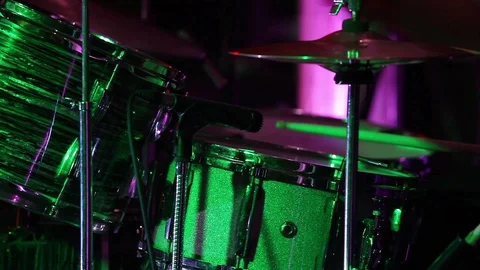 Drummer playing on drum set. Drummer on stage 스톡 동영상 100546240