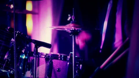 Drummer playing on drum set. Drummer on stage 스톡 동영상 100547603